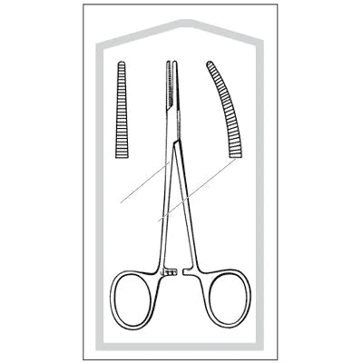 Econo Sterile Halsted Mosquito Hemostatic Forceps - 5", Curved, Disposable, CS 100 - 96-2658 