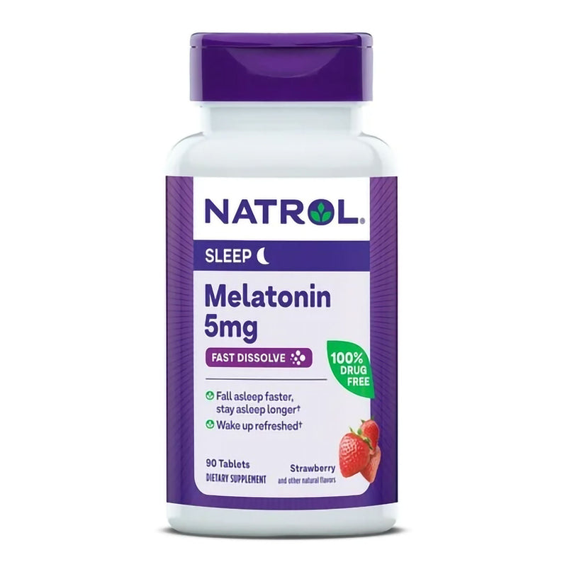 Natrol Melatonin 5 mg Sleep Fast Dissolve Tablets Strawberry (Bottle of 90)