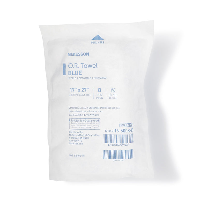 McKesson Brand McKesson Sterile Blue O.R. Towel, 17 x 27 Inch (80/CS) 