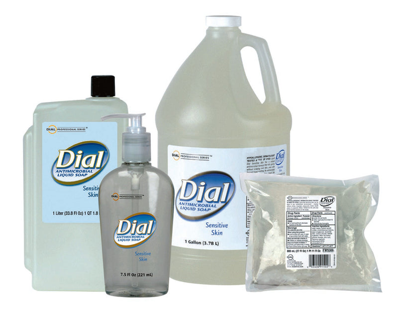 Essendant Co/United Stationers Dial Sensitive Antimicrobial Soap 1 Liter Refill Bottle (8/CS) 