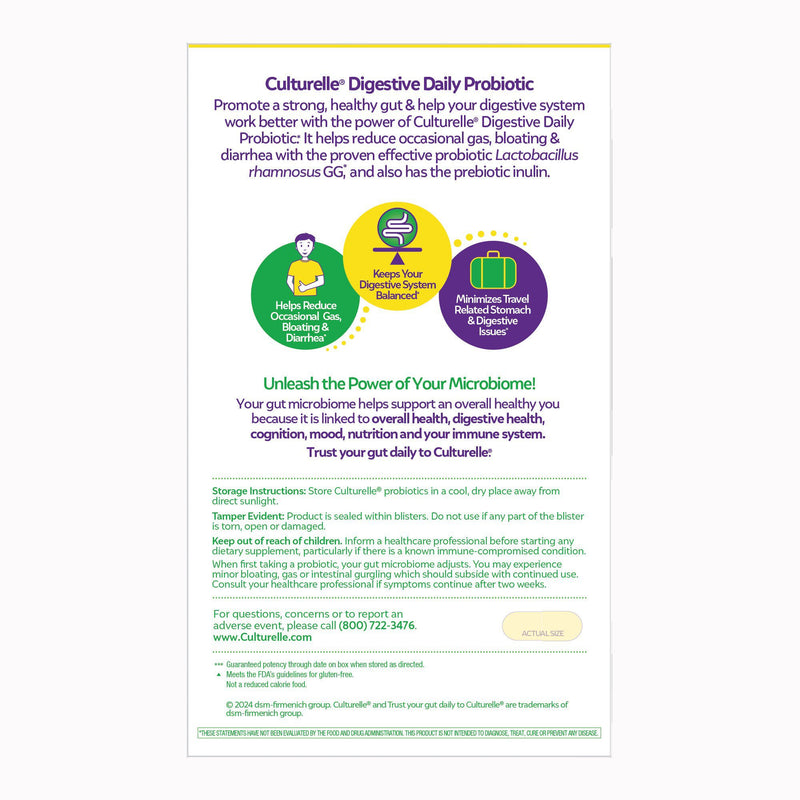 Culturelle Digestive Daily Probiotic Vegetarian Capsules (Box of 30)