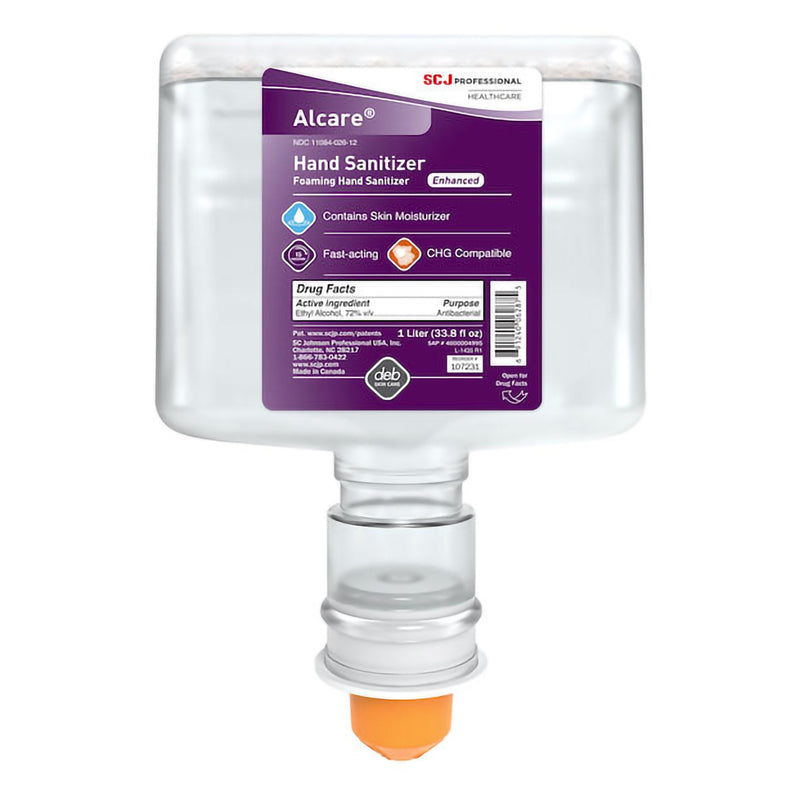 SC Johnson Professional USA Inc Hand Sanitizer Alcare Enhanced 33.8 oz. Ethyl Alcohol Foaming Dispenser Refill Bottle (3/CS) 