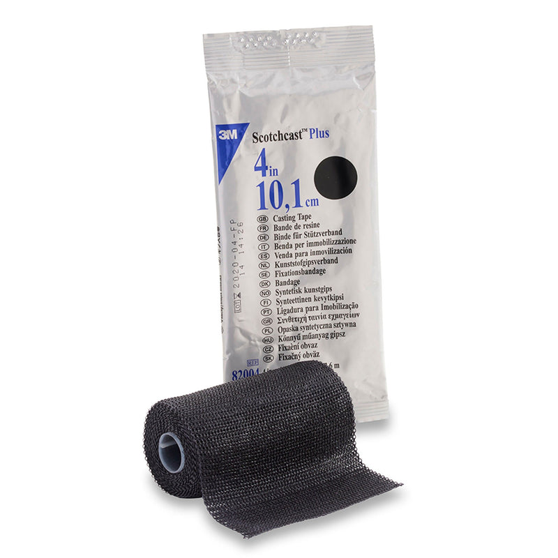 3M Scotchcast Plus Black Cast Tape, 4 Inch x 4 Yard (Case of 10)