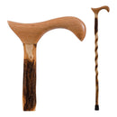 Mabis Healthcare Brazos Twisted Hickory Derby Rustic Walking Cane, 34-Inch Height 