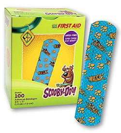 Adhesive Strip Stat Strip Plastic Kid Design (Scooby Doo) 3/4 X 3 Inch Sterile (Box of 100)