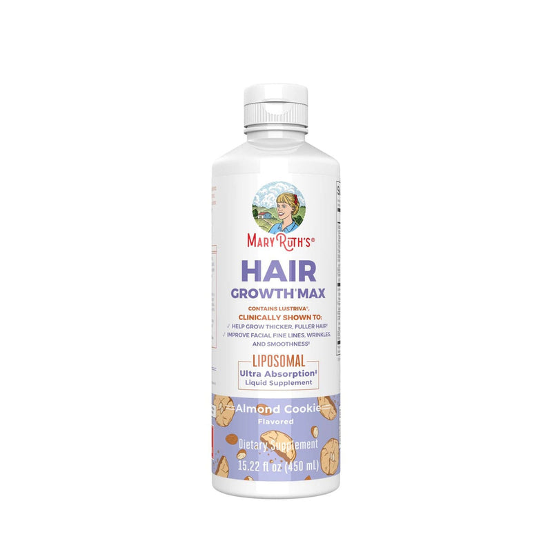 Mary Ruth's Hair Growth Max Liposomal, Almond Cookie Flavor, 15.22-ounce Bottle (Case of 6)