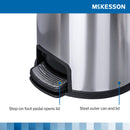 McKesson Trash Can, Stainless Steel, Round, 8 Gallons, 12 x 26.77 Inch (Case)