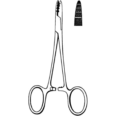 Merit Abbey Needle Holder - 5", Serrated with Groove - 97-894