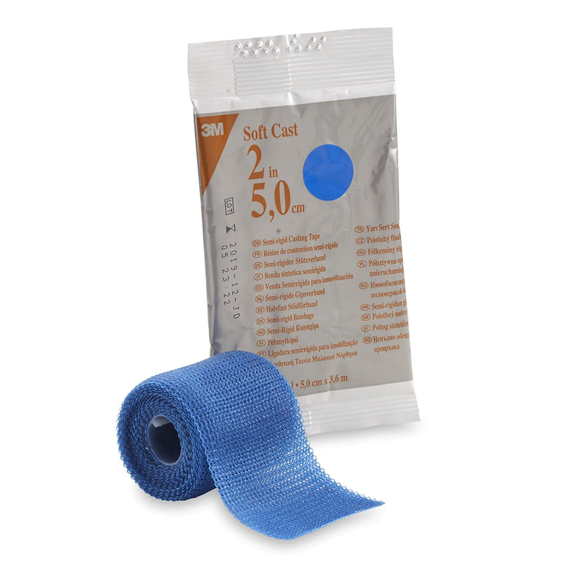 Cast Tape 3M Scotchcast Soft Cast Semi-Rigid 2 Inch X 12 Foot Fiberglass Blue (Case of 10)