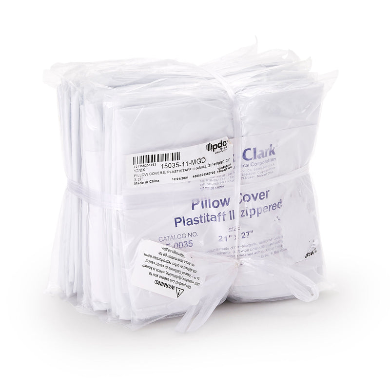 Mark-Clark White 4 mil Plastistaff Pillow Cover With Zip, 21 x 27 Inch (12/CS) 