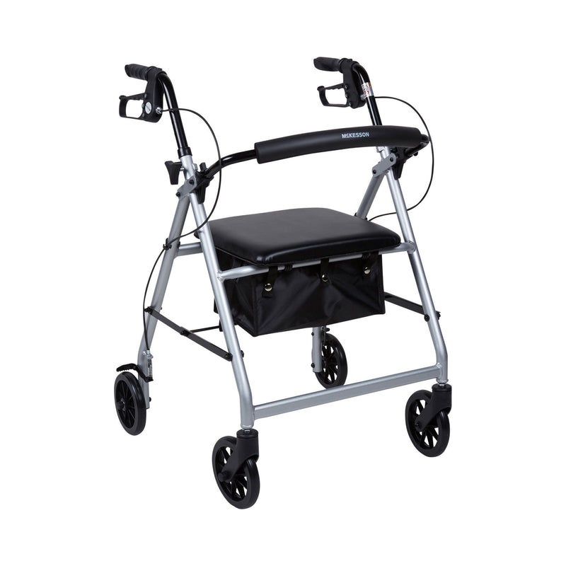 McKesson Folding Aluminum Four-Wheel Rollator, Silver (Each)