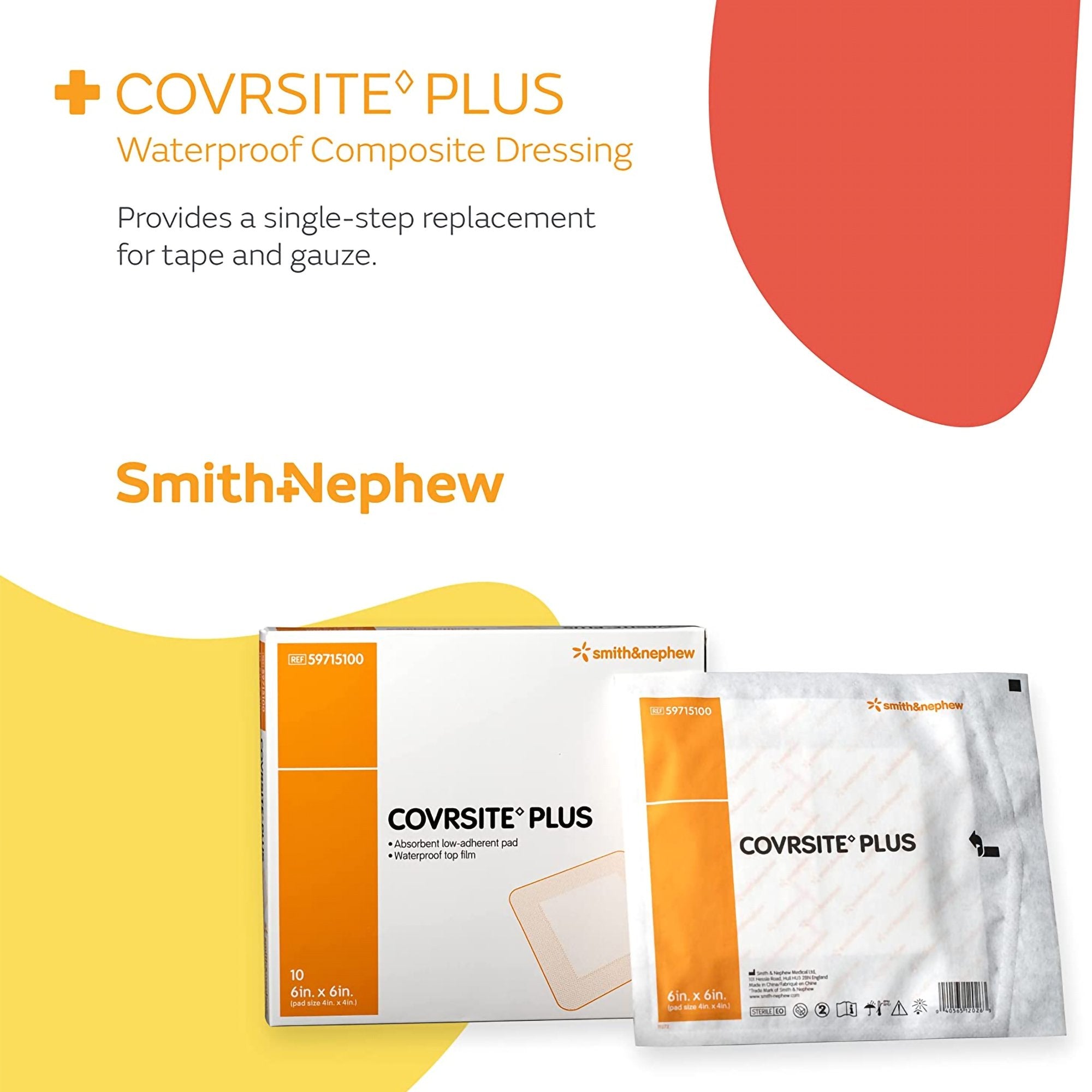 Smith & Nephew Covrsite Plus Composite Dressing, 6 x 6 inch (100/CS) 