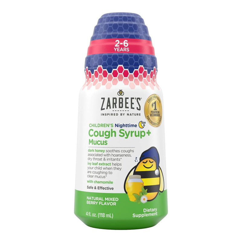 J & J Sales Zarbee's Children's Nighttime Cough Syrup + Mucus, Mixed Berry Flavor 