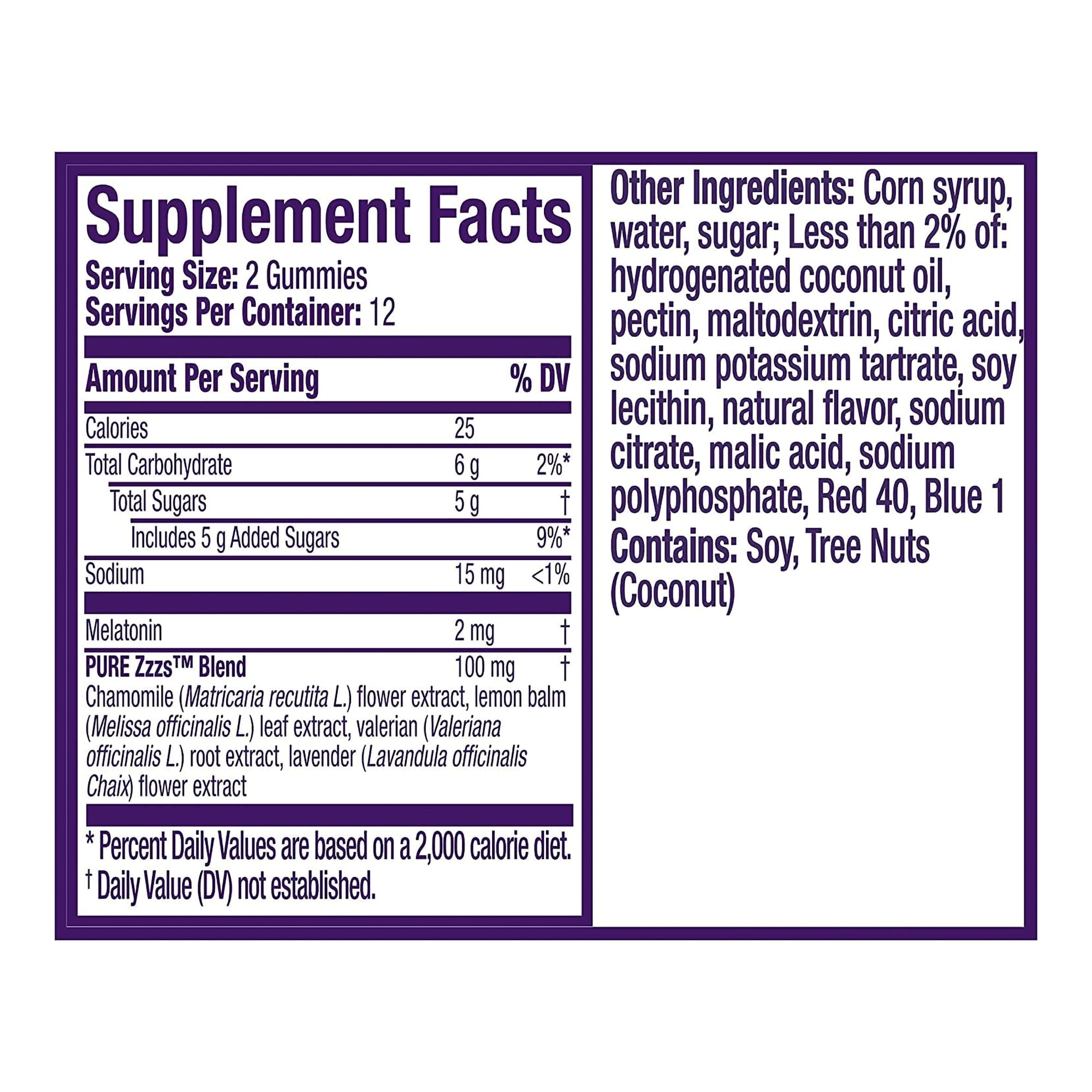 Procter & Gamble ZzzQuil Pure Zzzs Melatonin + Chamomile & Lavender Gummies, Wildberry Vanilla 