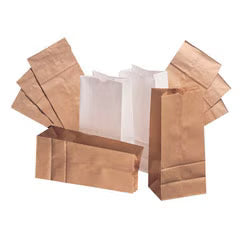 White Paper Bag, 5 x 3.13 x 9.75 Inch (Pack of 500)