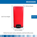 McKesson Brand McKesson Red Square Step-On Trash Can, 8 gallon 
