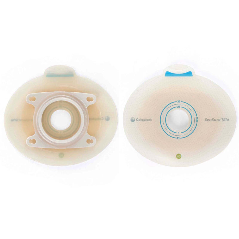 SenSura Mio Click Ostomy Barrier, 22 mm Stoma Opening, Green Color Match (Box of 5)