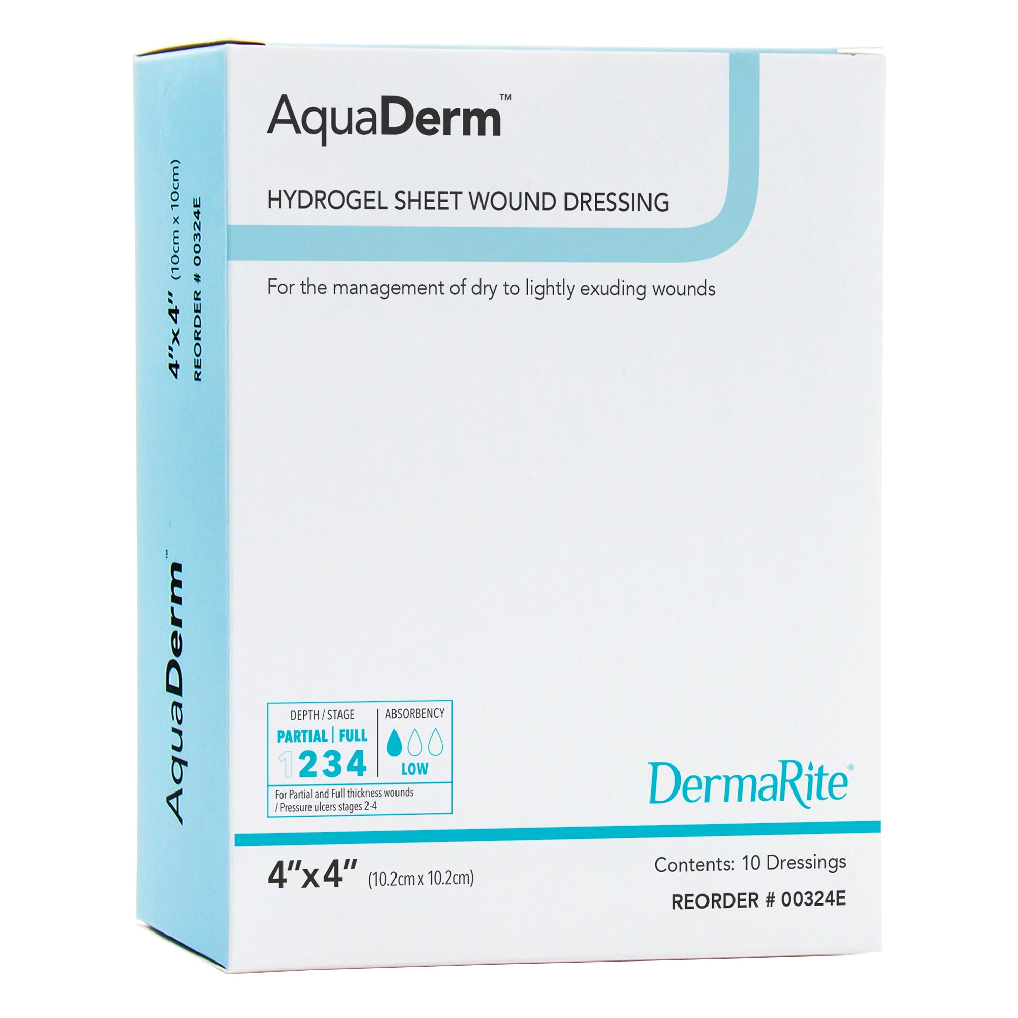 Hydrogel Wound Dressing AquaDerm Sheet 4 X 4 Inch Sterile 