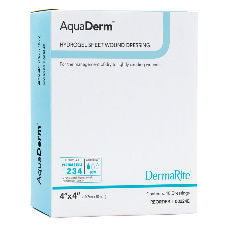Hydrogel Wound Dressing AquaDerm Sheet 4 X 4 Inch Sterile (Box of 10)