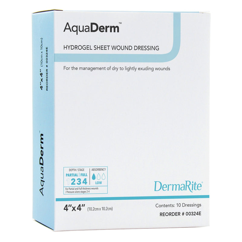 Hydrogel Wound Dressing AquaDerm Sheet 4 X 4 Inch Sterile 