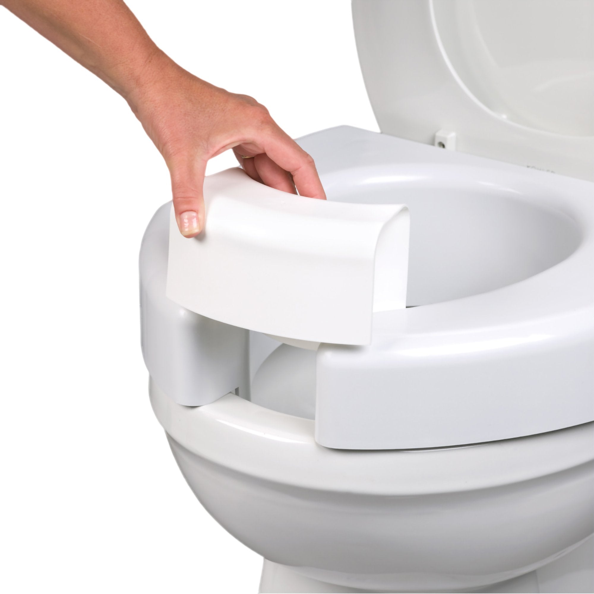 Bariatric Raised Toilet Seat Ableware Secure-Bolt 3 Inch Height Standard Round 600 lbs. Weight Capacity 
