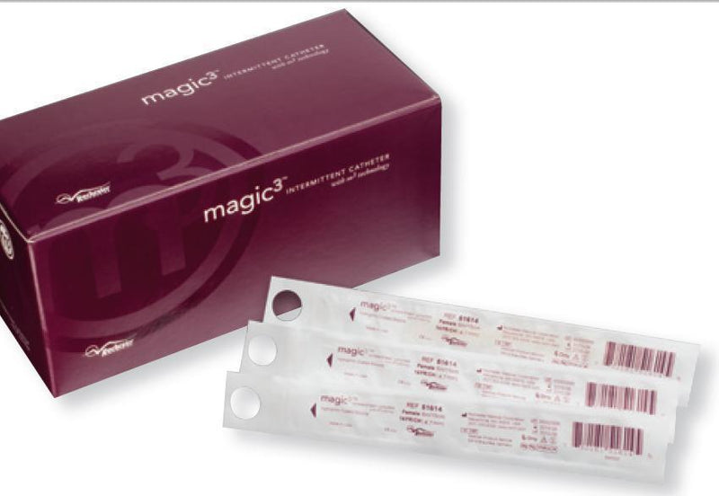 Urethral Catheter Magic3 Straight Tip Hydrophilic Coated Silicone 12 Fr. 16 Inch Length (Box of 30)