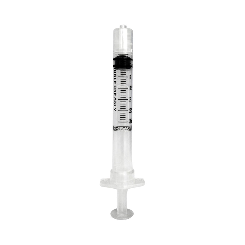 General Purpose Syringe Sol-Care 3 mL Luer Lock Tip Retractable Safety 