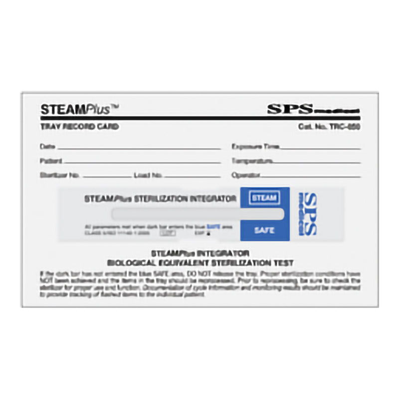 SPS Medical Supply Sterilization Record Card STEAMPlus Steam (50/BX) 