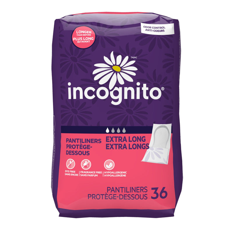 Panty Liner Incognito Long Light Absorbency (Case of 432)