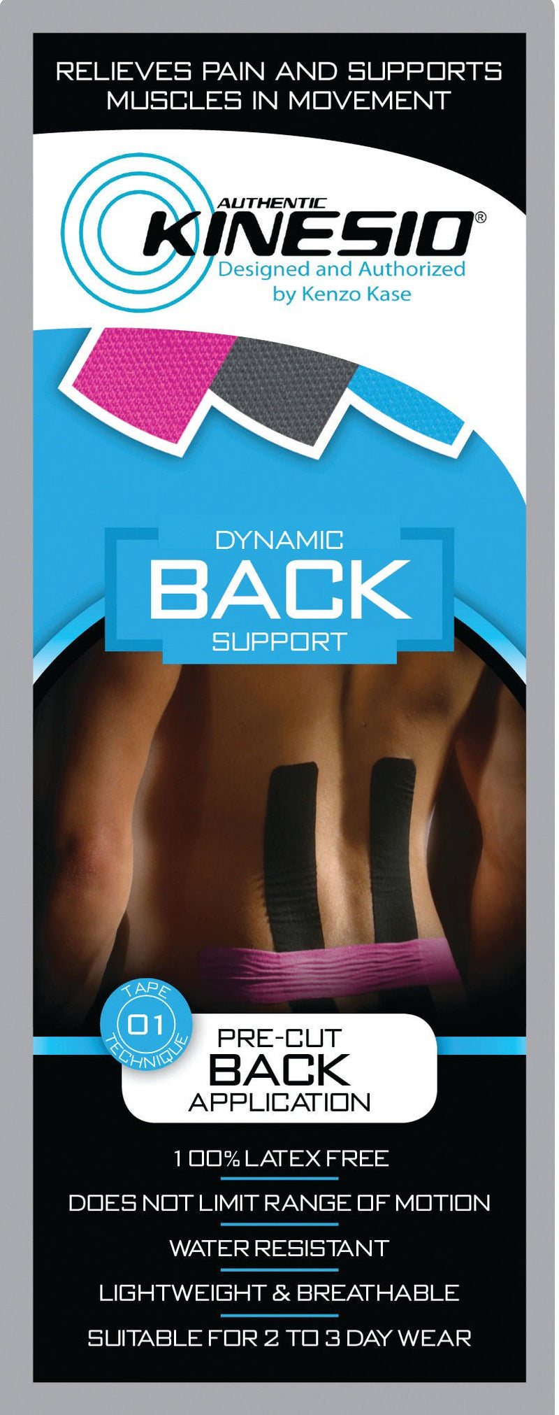 Kinesio Pre-Cut Kinesiology Tape (Case of 20)