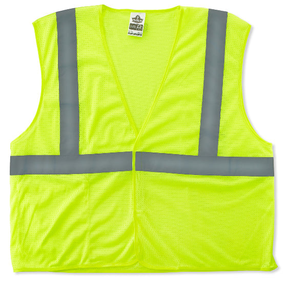 Safety Vest GloWear 8210HL Class 2 2X-Large / 3X-Large Lime Green 4 Pockets Unisex 