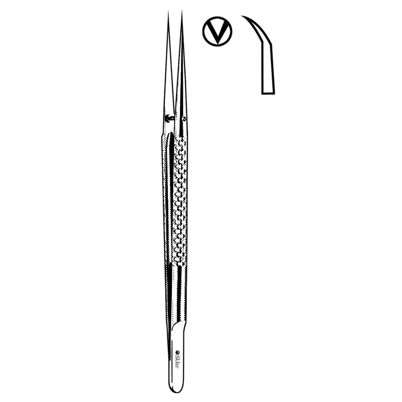 Sklar Toledo Micro Forceps - 8-1/4", Curved, 1x2 Teeth - 98-9208