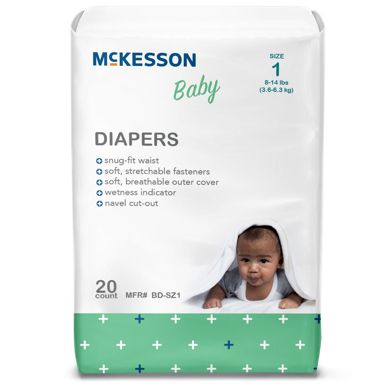 McKesson Baby Diaper, Size 1 for Babies weighing 8 – 14 lbs. (Case of 120)