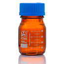 BOTTLE GLASS AMBER MEDIA 100MLGL45 SCRW CAP DL GRAD 10/BX