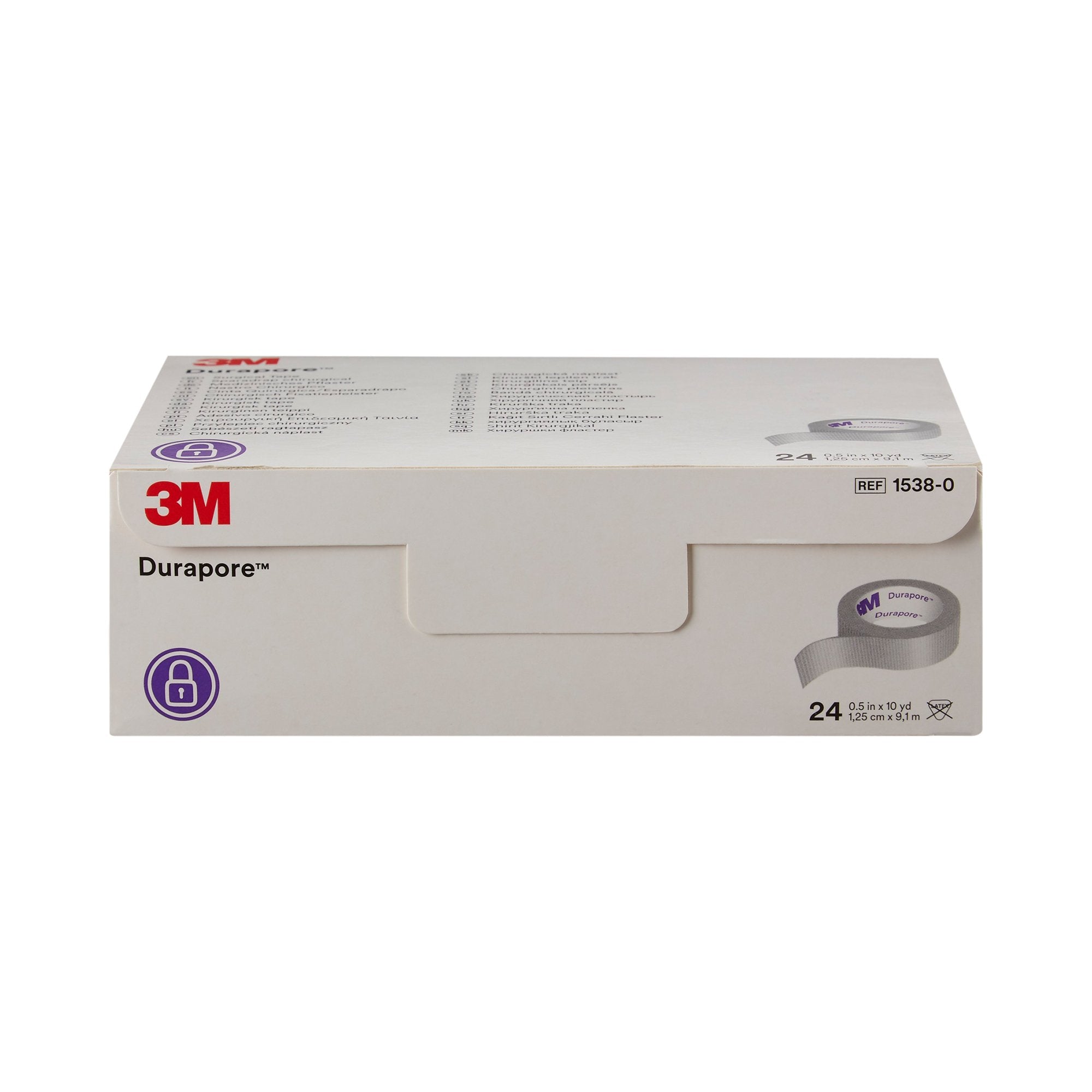 Solventum Corporation 3M Durapore Silk-Like Cloth Medical Tape, 1/2 Inch x 10 Yard, White (240/CS) 