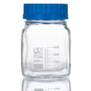 BOTTLE GLASS SQR MDIA WD MOUTH500ML SCRW CAP GL80 10/BX