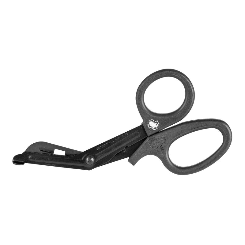 Trauma Shears North American Rescue 7-1/4 Inch Length Floor / Office Grade Stainless Steel NonSterile Black Finger Ring Handle Angled Blunt Tip / Blunt Tip 