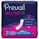 Prevail Daily Pads Moderate Bladder Control Pad, 9¼-Inch Length (Case of 72)