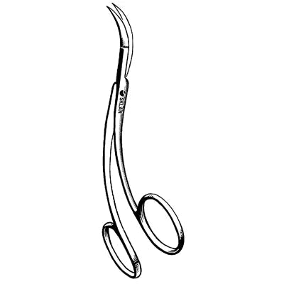 Sklar La Grange Scissors - 4-1/2", Double-Curved, Sharp/Sharp, 1 Blade Serrated - 22-2745 
