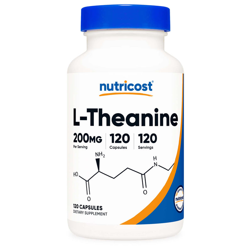 nutricost L-Theanine 200mg, 120 Capsules, nonGMO, Gluten Free (Case of 1440)