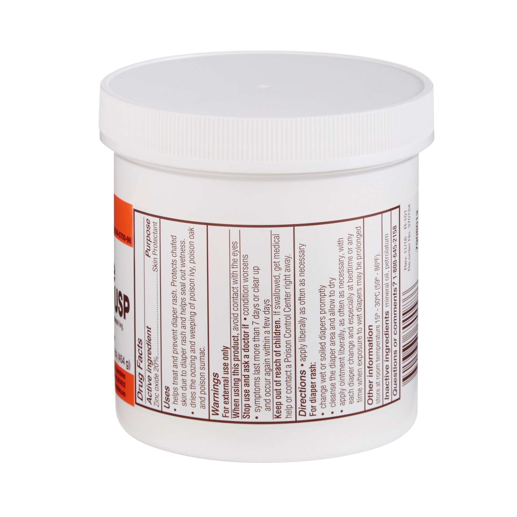 Major Pharmaceuticals Rugby Zinc Oxide Skin Ointment USP, 16 oz. 