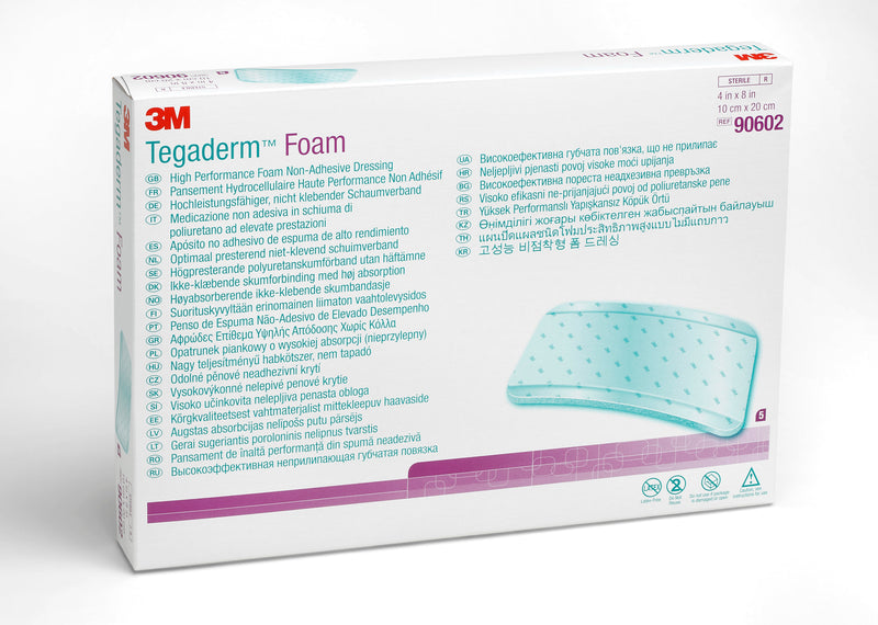Solventum Corporation 3M Tegaderm High Performance Nonadhesive w/o Border Foam Dressing, 4 x 8 Inch (30/CS) 