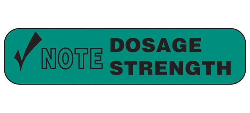 Health Care Logistics Barkley "Dose Strength" Advisory Label, 1.6 x 0.4 Inch (1000/PK) 