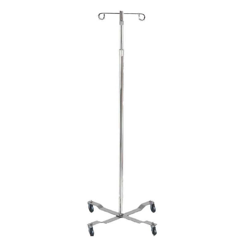 Drive DeVilbiss Healthcare McKesson IV Pole, Four Legs with Casters, Two Hooks 