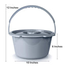 McKesson Commode Bucket With Metal Handle And Cover, 7-1/2 Quart, Gray (Case of 12)