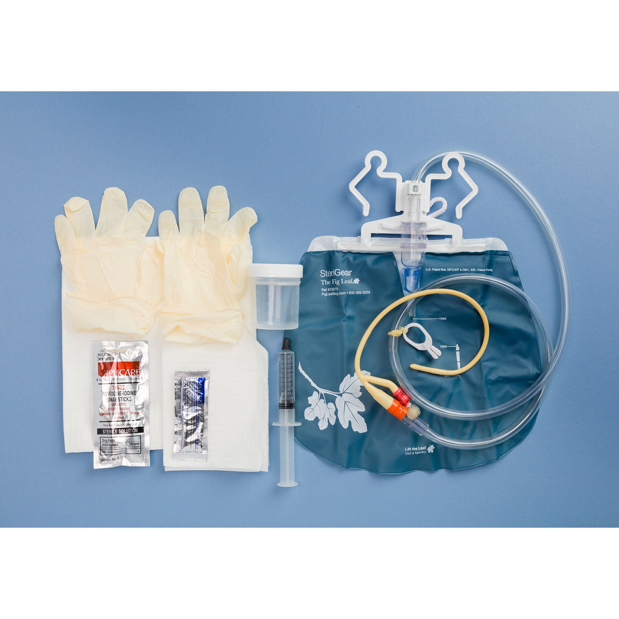 Reprieve System Foley Indwelling Catheter Tray Fig Leaf Closed System / Foley 16 Fr. Silicone ...
