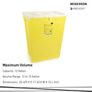 McKesson Brand McKesson Prevent Chemotherapy Sharps Container, 12 Gal., 20.8 x 17.3 x 13 Inch (8/CS) 
