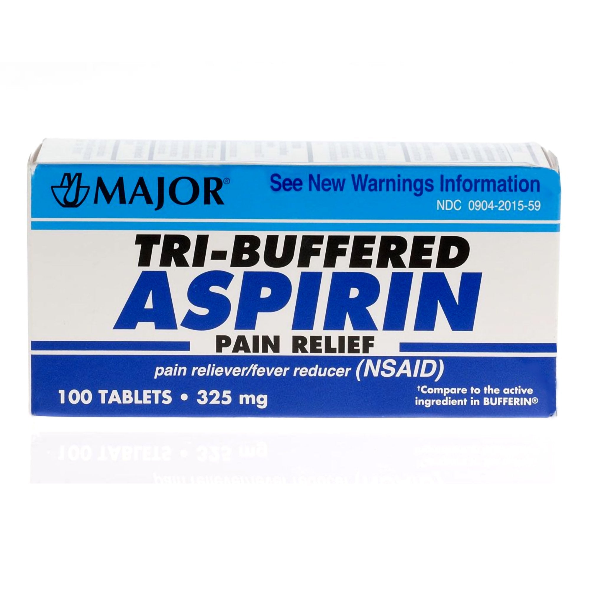 Pain Relief Major 325 mg Strength Aspirin / Calcium Carbonate Tablet 100 per Bottle 