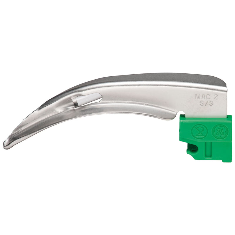 Laryngoscope Blade GreenLight Macintosh Type Fiberoptic Light Child Sterile
