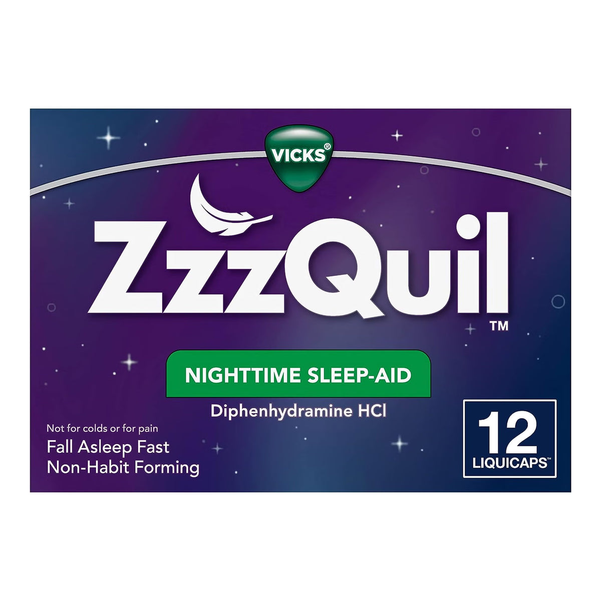ZzzQuil Nighttime Sleep-Aid LiquiCaps (Carton of 12)